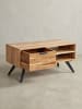 KADIMA DESIGN Couchtisch | Akazie, 95x45x45cm, Schublade, Massiv