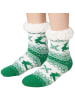 tectake Zweifarbige Socken für die Weihnachtszeit, grün/weiß