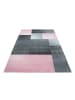 KADIMA DESIGN Teppich Kurzflor Waschbar Karo SERENO Strapazierfähig OEKO-TEX in Pink