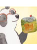 Mr. & Mrs. Panda Glas-Untersetzer Hund Flauschig Design mit Spruch in Weiß