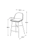 ebuy24 Barhocker Whistler Grau 48 x 53 cm