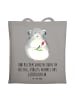 Mr. & Mrs. Panda Schultasche Chinchilla Blume mit Spruch in Light Grey