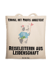 Mr. & Mrs. Panda Tragetasche Reiseleiterin Leidenschaft mit Spruch in Creme