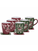 Ritzenhoff & Breker 6er Set Kaffeebecher auf Ski Aspen/Whistler 340 ml in grün-rot