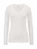 Hessnatur Pointelle Henley Schlafshirt in naturweiss