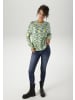 Aniston CASUAL Strickpullover in blau-grün-gelb-weiß