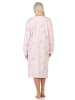 NORMANN Langarm Nachthemd klassische Design Knopfleiste am Hals - 87418 in rose