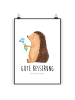 Mr. & Mrs. Panda Plakat Igel Blumen mit Spruch in Weiß