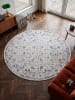 KADIMA DESIGN Teppich Kurzflor VERNANTE waschbar Rankenmuster Esszimmer Diele in Creme