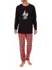 NORMANN Schlafanzug Weihnachten langarm Weihnachtsmotiv in schwarz