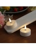 Uyuni 2er Set LED Maxi Teelichter aufladbar mit Ladestation Timer D: 6cm in weiß
