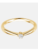 Diamant L'éternel Solitär-Ring aus 375 Gelbgold mit 0.09 Karat Diamant