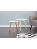 Beliani 2er-Set Couchtisch MISSOURI in Transparent/Heller Holzfarbton