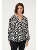 Kaffe Langarm-Bluse KAjalie Regular fit in Chalk/Deep Black