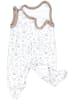 TupTam Baby Mädchen Strampler mit Fuß 3er Pack in weiß/beige