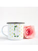 Mr. & Mrs. Panda XL Emaille Tasse Einhorn Joker ohne Spruch in Weiß