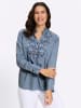 WITT WEIDEN Stickereibluse in taubenblau-bleu-gemustert