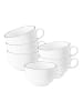 Seltmann Weiden 6er Set Milchkaffeetassen Lido Black Line in 350 ml in weiß