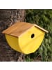 MARELIDA Vogelhaus Nistkasten Bambus Brutkasten Vogelhäuschen gelb