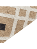 Beliani Geflochtener Teppich ESENCIK in Beige/Schwarz - (W) 160 x (L) 230 cm