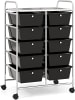 COSTWAY Rollcontainer mit 10 Schubladen in Schwarz