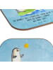 Mr. & Mrs. Panda Untersetzer Tee Pinguin Surfer mit Spruch in Eisblau