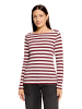 BETTY & CO Ringelshirt mit U-Boot-Ausschnitt in Dark Red/Cream