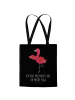 Mr. & Mrs. Panda Tasche Flamingo Yoga mit Spruch in Schwarz