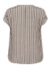 KAFFE curve Kurzarm-Bluse KCalia Regular fit in Black/Chalk Stripe