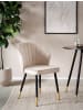FineBuy Esszimmerstuhl in Beige / Samt / 53x55x83