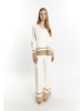 DreiMaster Klassik Damen Strickpullover in Wollweiss Beige