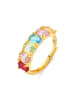 Luxenter ring in multicoloured zirconia with 18-K yellow gold finish - Draghi
