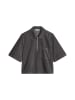 Marc O'Polo DENIM Feincord-Kurzarm-Bluse cropped in Light Graphite