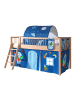 58 aufm Kessel HALBHOHES BETT Kelci 90x200 Textilset Astro mit Tunnel Buche massiv
