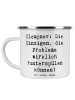 Mr. & Mrs. Panda Camping Emaille Tasse Spruch Klempner Experten ... in Weiß