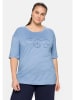 sheego Shirt in mittelblau