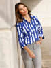 Sieh an! Hemdbluse in royalblau-ecru-bedruckt