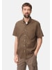 Camel Active Kurzarmhemd aus Leinenmix in Schlammbraun