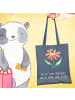 Mr. & Mrs. Panda Tote Bag Hummel Blume mit Spruch in Indigo Blue