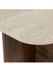 CALICOSY Couchtisch BECAJ in Walnuss / Travertin - (W) 120  x (H) 41,4  x (L) 60  cm