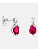 Diamant L'éternel Ohrstecker aus 375 Weißgold mit Rubin