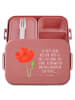 Mr. & Mrs. Panda MEPAL Bentobox Blume Mohnblume Motiv mit Spruch in Rot Pastell