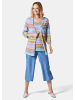 GOLDNER Kurzgröße:  Jacquard-Strickjacke mit Ethno-Muster in eisblau / gemustert