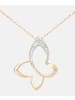 Diamant L'éternel Halskette mit Anhänger aus 375 Gelbgold mit Diamant Schmetterling
