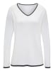 Vivance by Lascana V-Ausschnitt-Pullover in weiß-schwarz