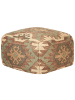 Beliani Pouf CUMBUM in Bunt/Braun/Grün - (W) 50 x (H) 30 x (L) 50 cm