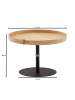 KADIMA DESIGN Couchtisch 61x61x40 cm Sofatisch Holz / Metall Wohnzimmertisch Eiche,