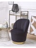 Beliani Sessel ALBY in Schwarz/Gold - (W) 56 x (H) 72 x (L) 61 cm
