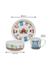 VAN WELL 3er Set Kindergeschirr Set Fuchs und Freunde bunt in bunt