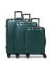 Redolz Essentials 18 4 Rollen Kofferset 3-teilig mit Dehnfalte in Metallic-Green Shiny